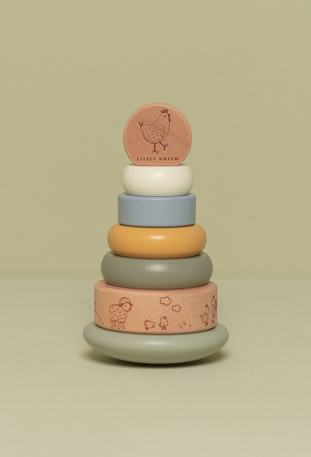 Little Farm Wooden Rocking Ring Stacker Toy