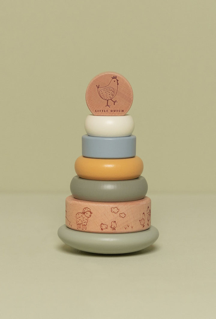 Little Farm Wooden Rocking Ring Stacker Toy