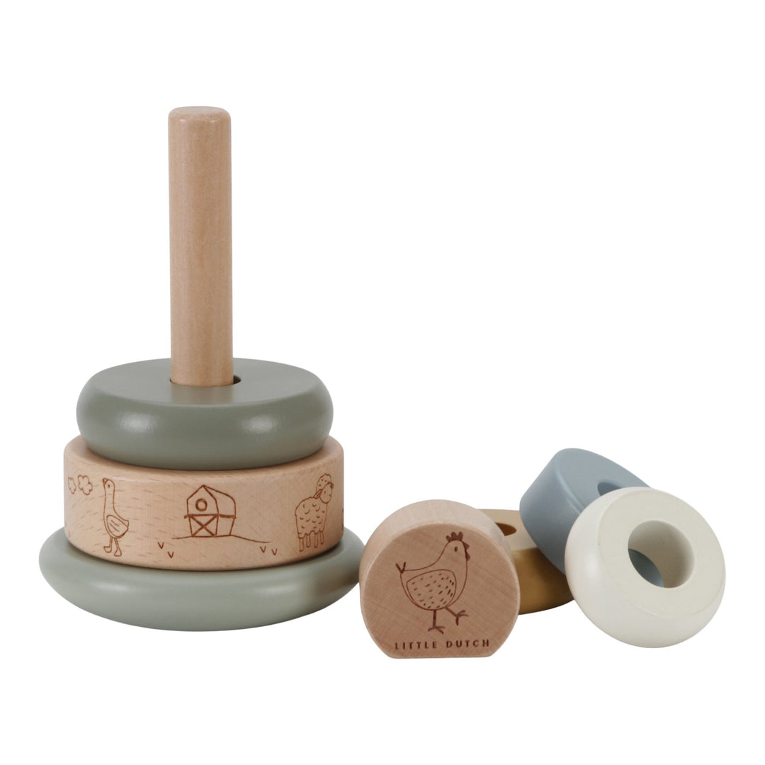 Little Farm Wooden Rocking Ring Stacker Toy
