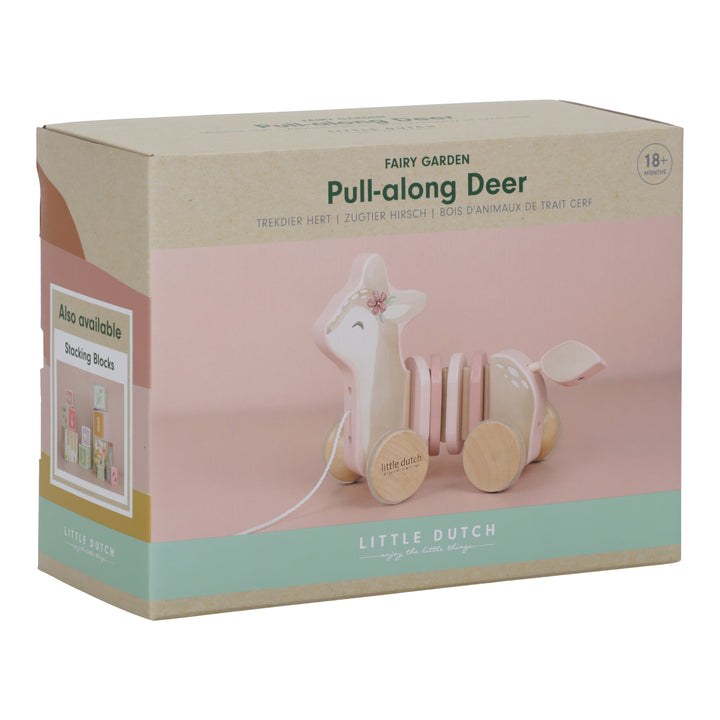 Fairy Garden Pull-Along Wooden Deer