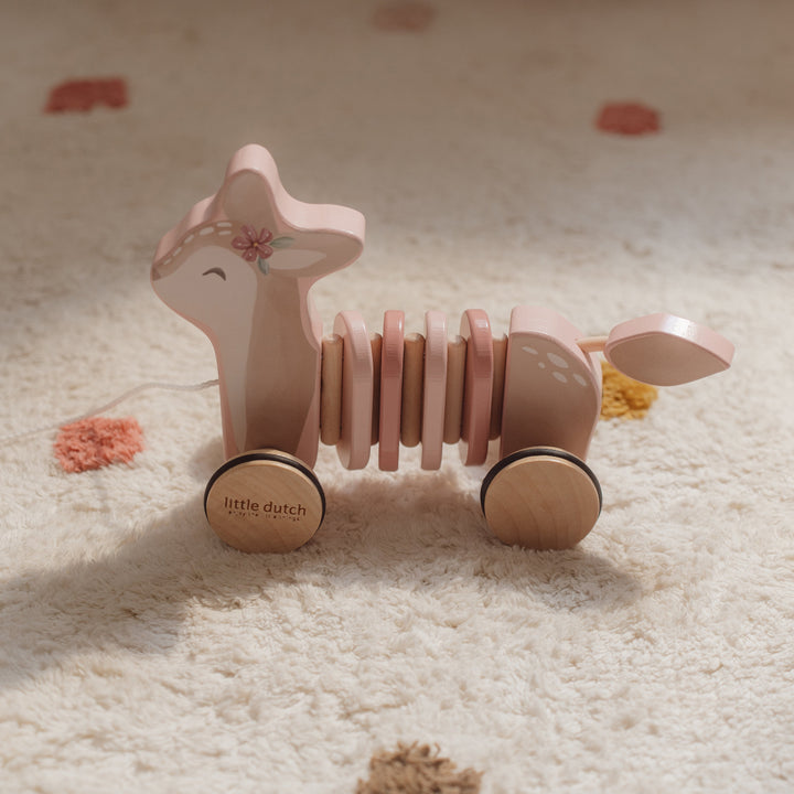 Fairy Garden Pull-Along Wooden Deer