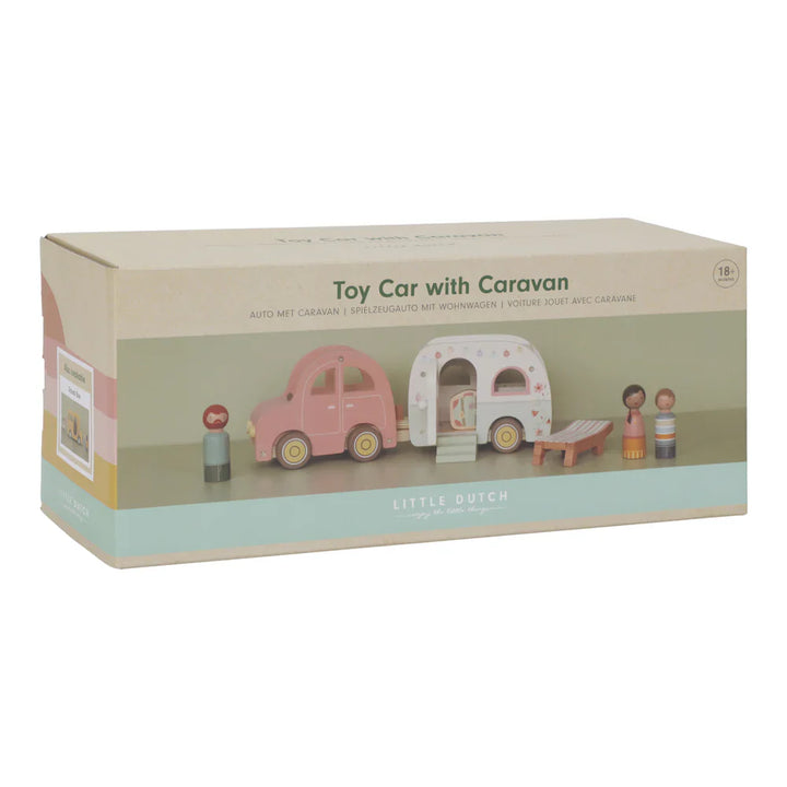 Little Dutch Wooden Toy Car and Caravan