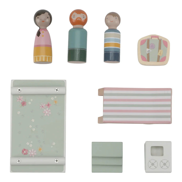 Little Dutch Wooden Toy Car and Caravan