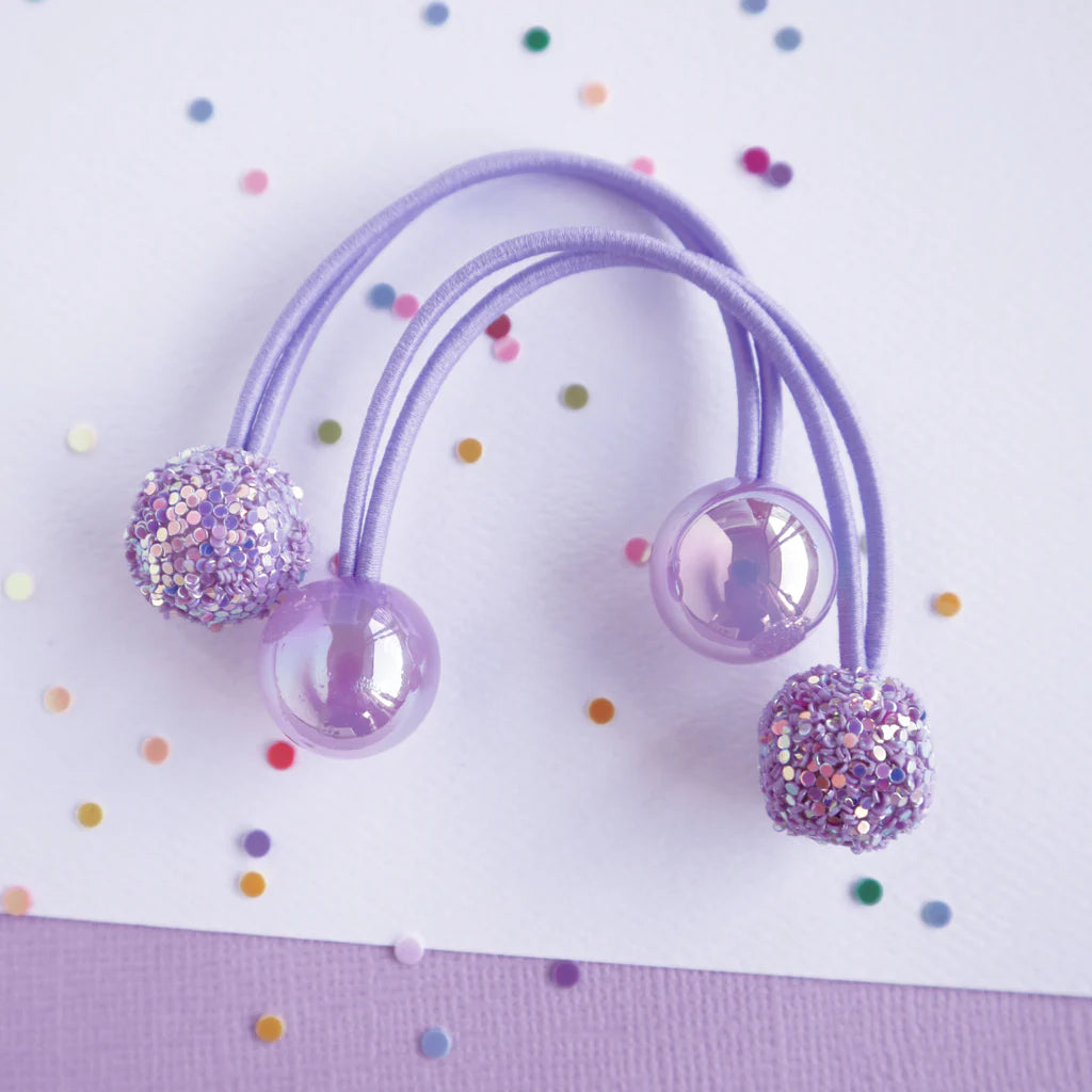 Mon Coco Sparkle Gem Hair Bobbles - Mauve