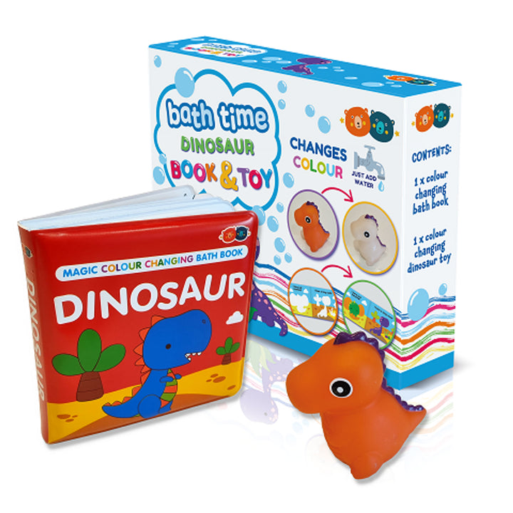 Magic Colour Changing Bath Book & Squirter Toy - Dinosaur