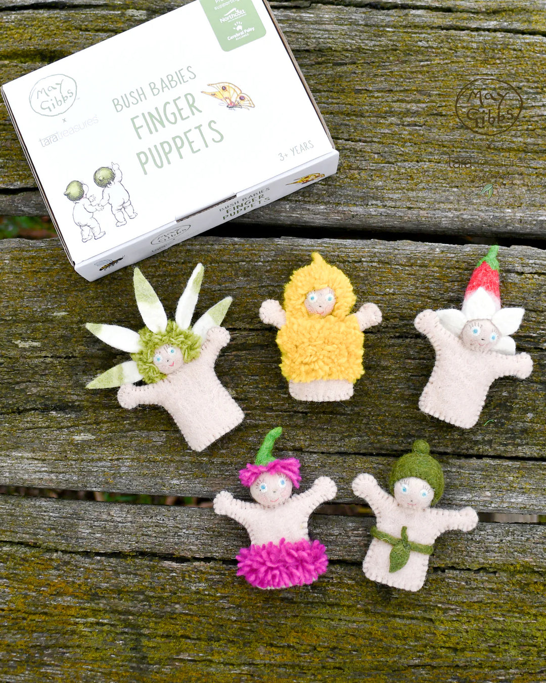 May Gibbs x Tara Treasures - Bush Babies Finger Puppets Set