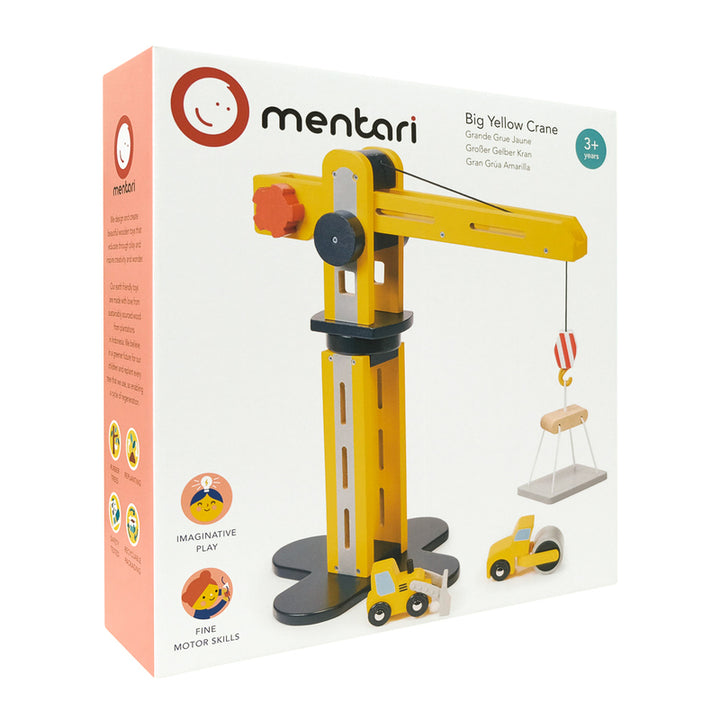 Mentari Wooden Big Yellow Construction Crane