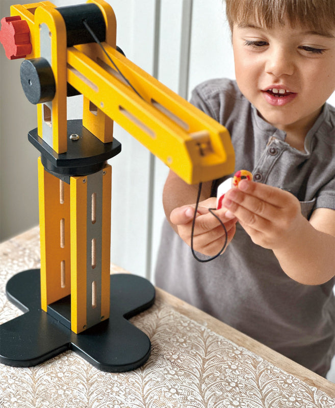 Mentari Wooden Big Yellow Construction Crane