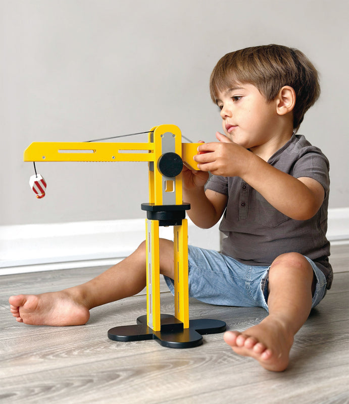 Mentari Wooden Big Yellow Construction Crane