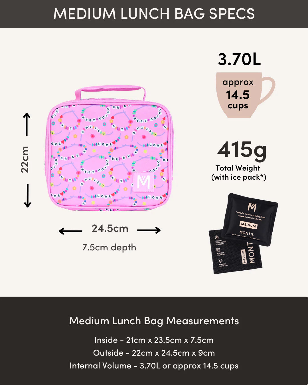 Montiico Medium Insulated Lunch Bag - Unicorn