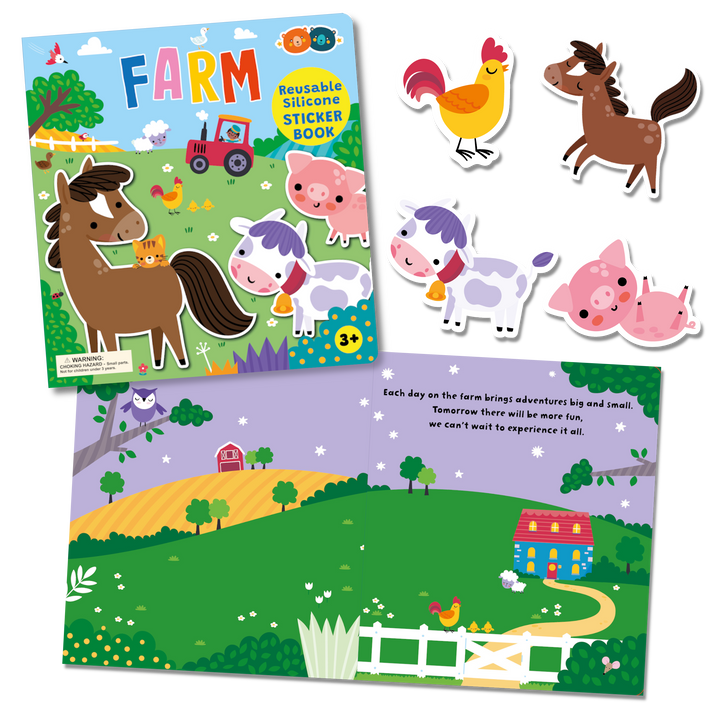 On the Farm Reusable Silicone Sticker Book