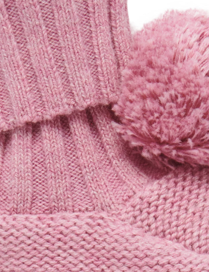 Purebaby Pom Pom Booties - Hyacinth | 6-12 Months