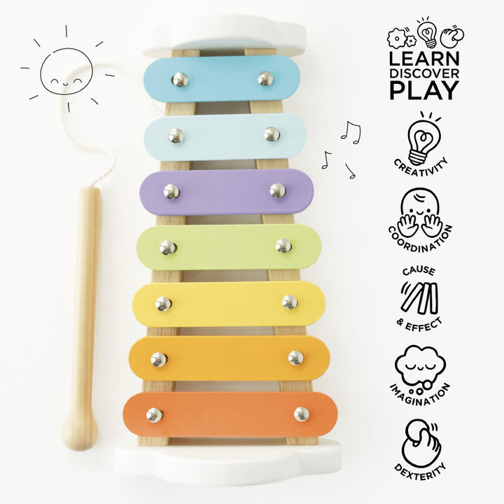 Le Toy Van Petilou Rainbow Wooden Xylophone