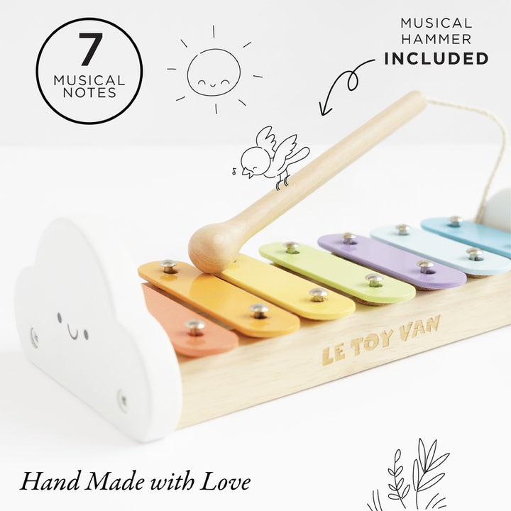Le Toy Van Petilou Rainbow Wooden Xylophone