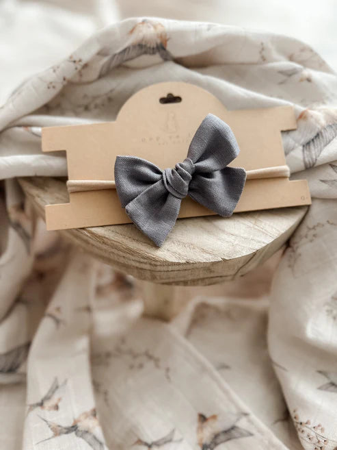 Pop Ya Tot Bow Headband - Steel