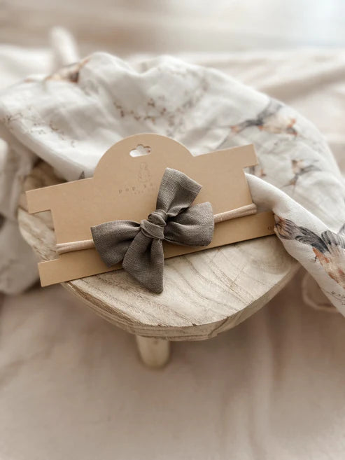 Pop Ya Tot Bow Headband - Taupe