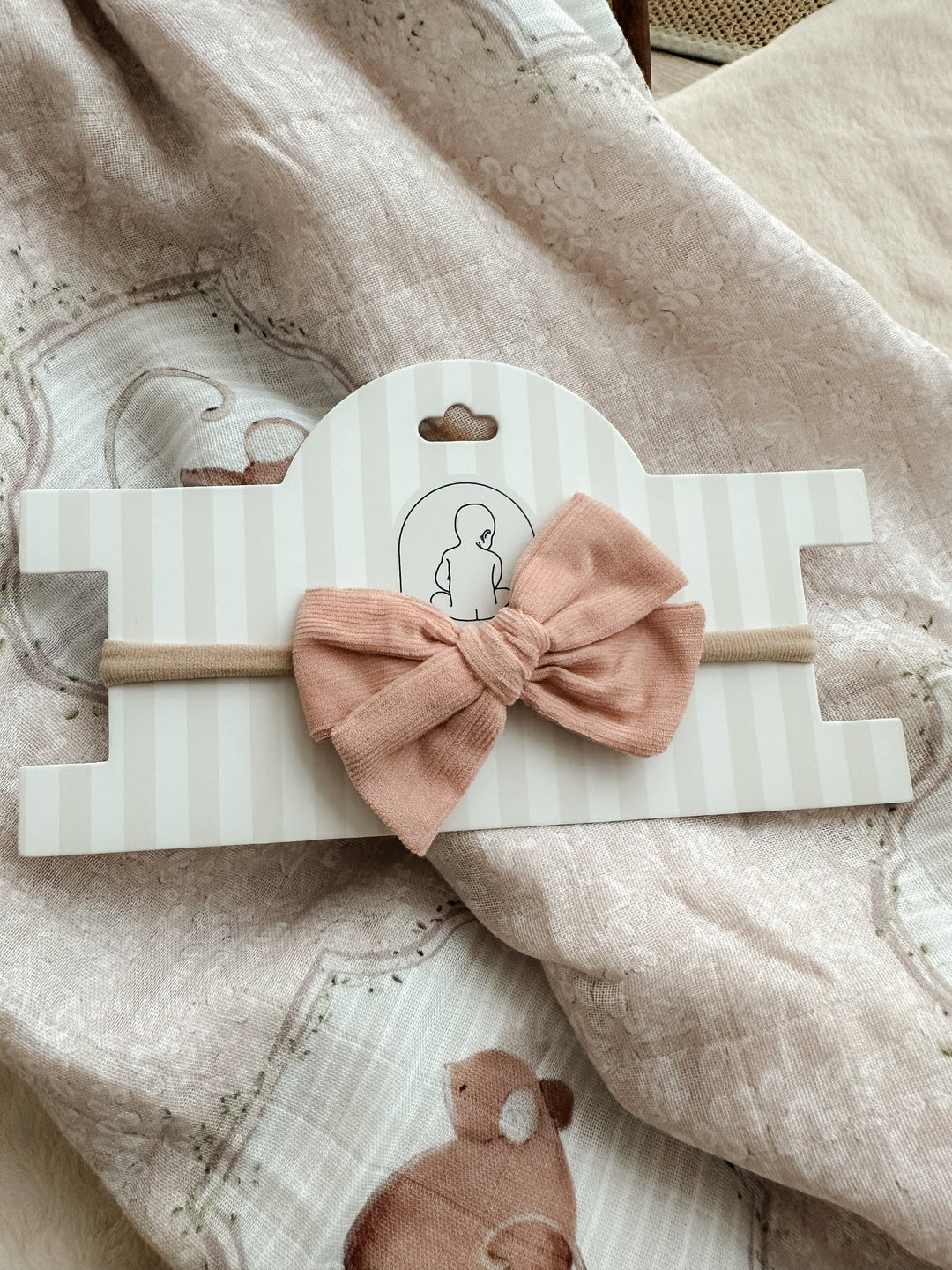 Pop Ya Tot Baby Bow Headband - Pink Cord