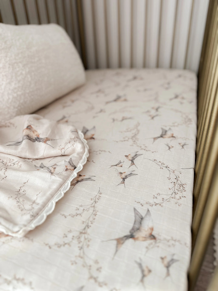 Pop Ya Tot Organic Muslin Cot Sheet - Nightingale