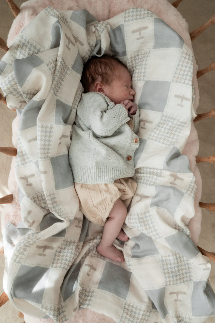 Pop Ya Tot Organic Muslin Swaddle - Wright Flyer