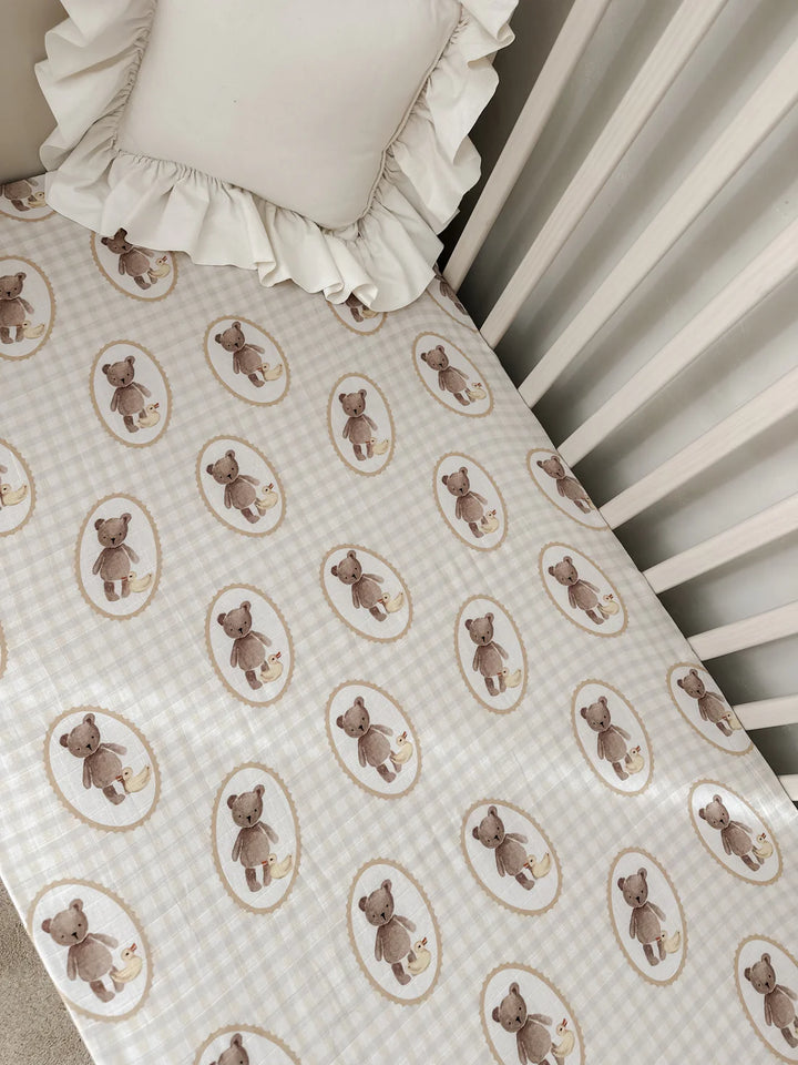 Pop Ya Tot Organic Muslin Cot Sheet - Ted & Duck