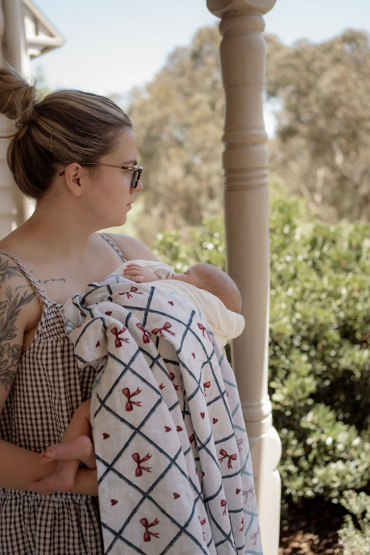 Pop Ya Tot Organic Muslin Swaddle - Bow Peep