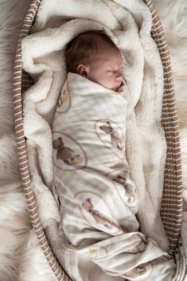Pop Ya Tot Organic Muslin Swaddle - Ted and Duck
