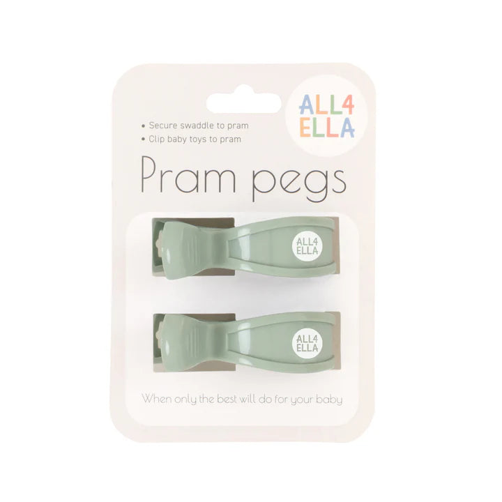 All4Ella Pram Pegs 2 Pack - Sage