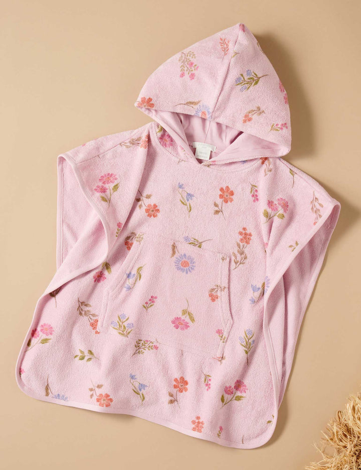 Purebaby Organic Cotton Hooded Towel - Geranium