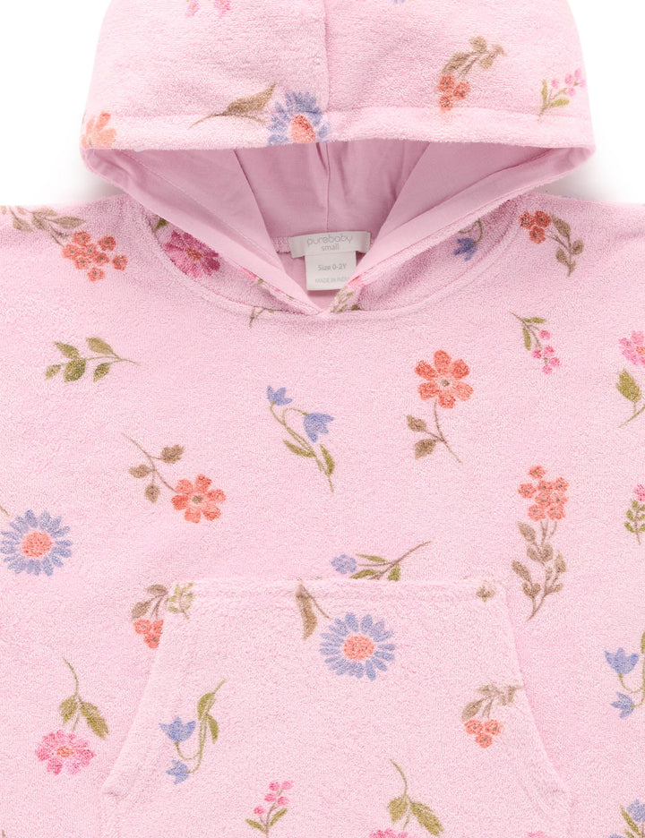 Purebaby Organic Cotton Hooded Towel - Geranium