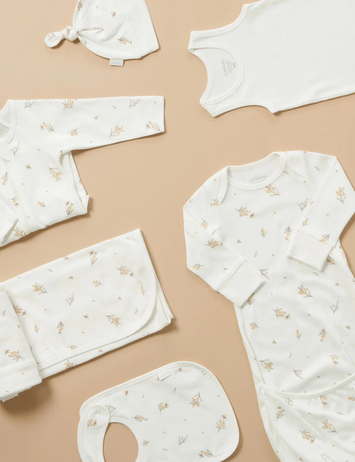 Purebaby Organic Essentials Hospital Bag Essential Vanilla Wattle Bee $120+ Value