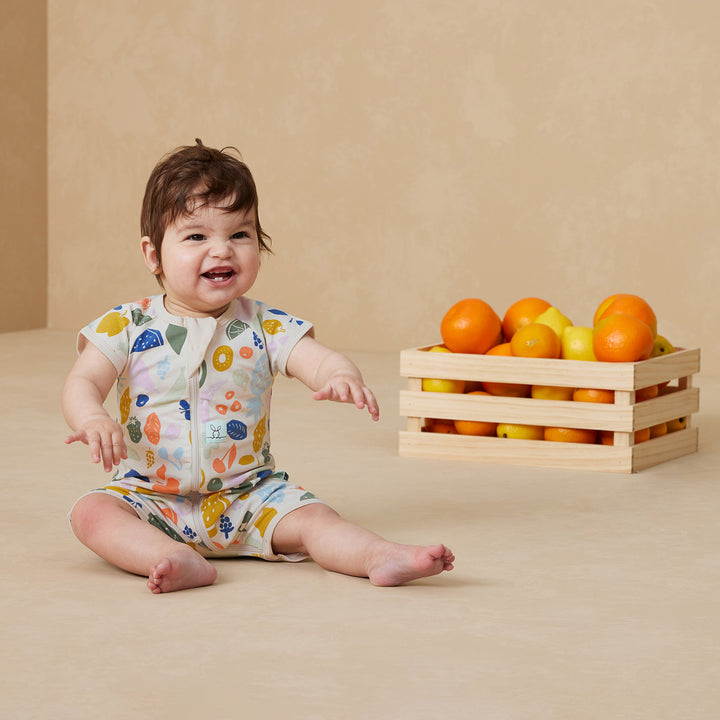 ergoPouch Layer | Short Sleeve Zip Bodysuit 0.2 TOG  - Fruit Salad
