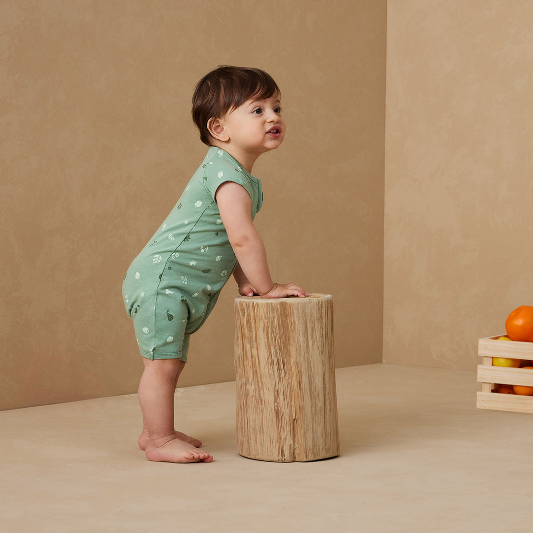 ergoPouch Layer | Short Sleeve Zip Bodysuit 0.2 TOG  - Sweet Orchard