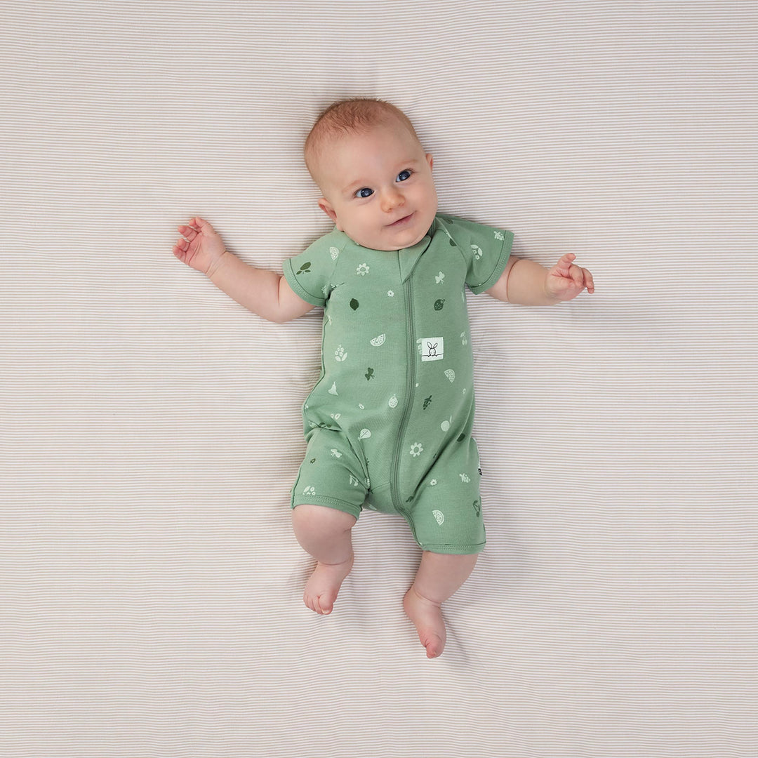 ergoPouch Layer | Short Sleeve Zip Bodysuit 0.2 TOG  - Sweet Orchard