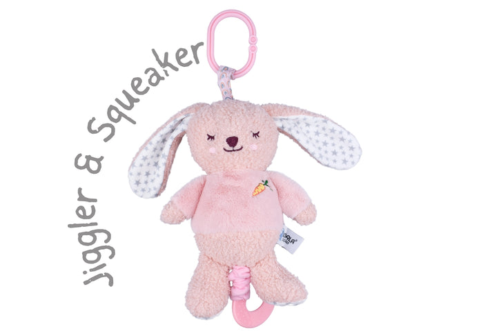Snuggle Buddy Berry Bunny Jiggle & Shake Clip Toy