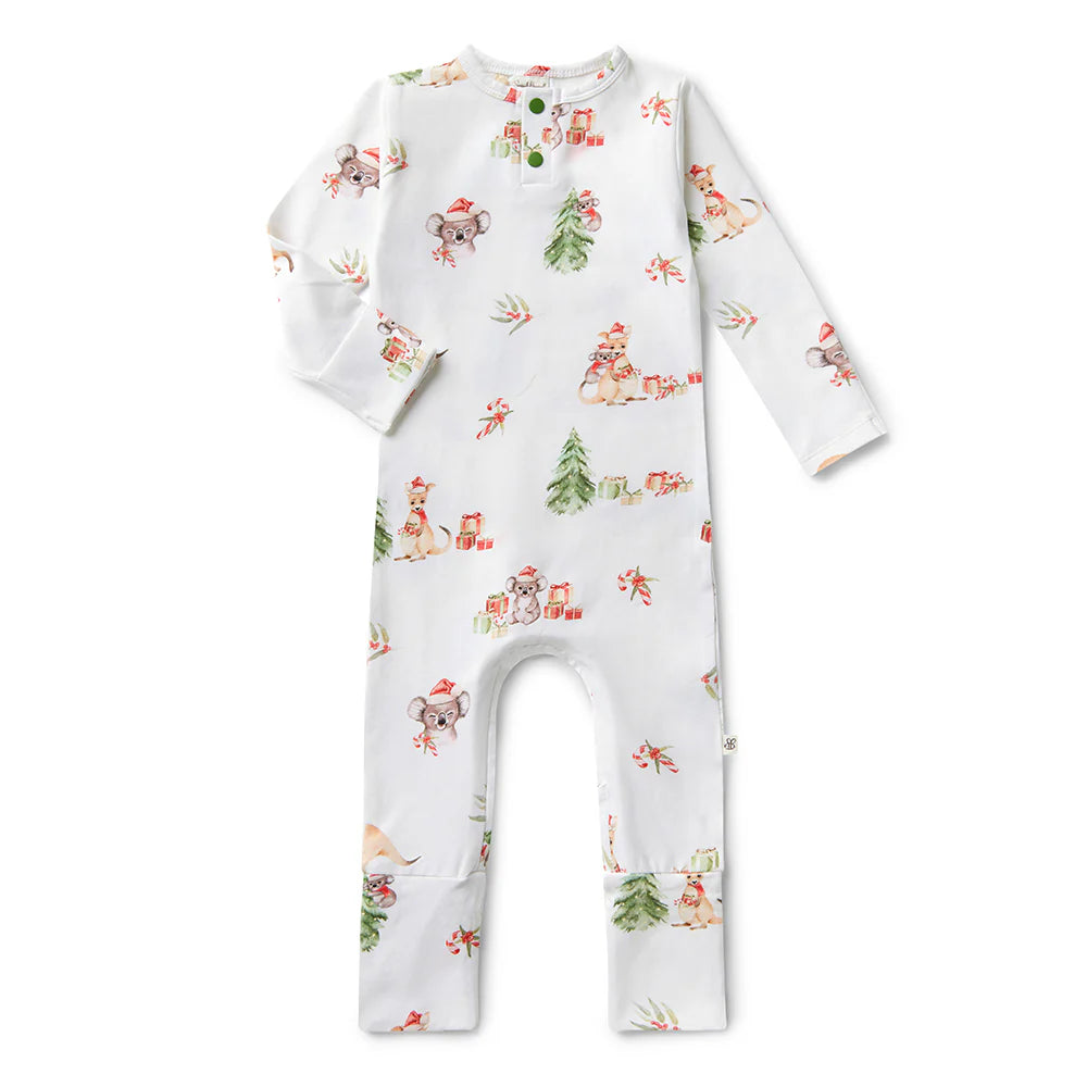 Newborn Christmas Organic Growsuit - Kangas & Koalas