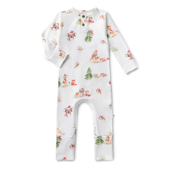 Newborn Christmas Organic Growsuit - Kangas & Koalas
