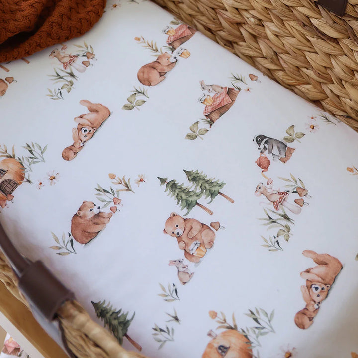 Snuggle Hunny Bassinet Sheet & Change Pad Cover - Bears