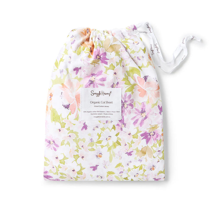 Snuggle Hunny Organic Fitted Jersey Cotton Cot Sheet - Isla