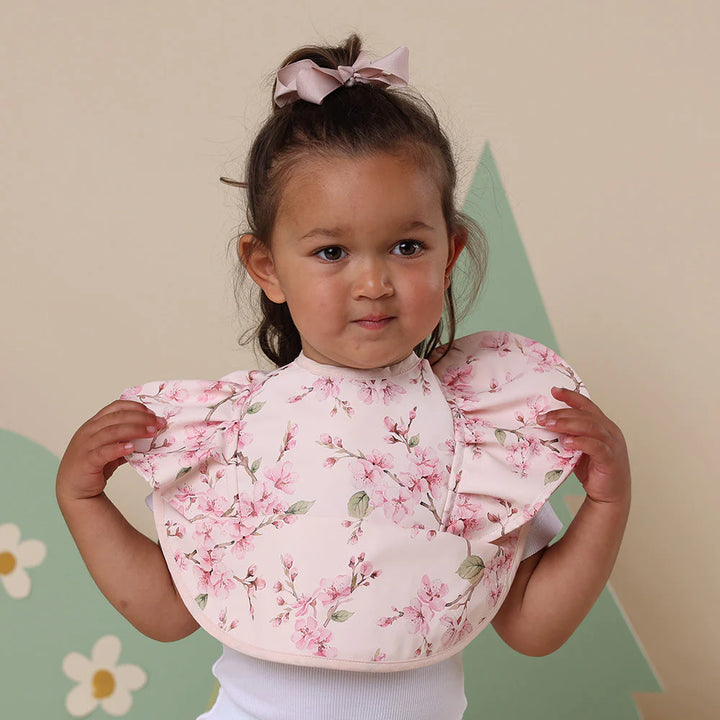 Snuggle Hunny Waterproof Frill Snuggle Bib - Cherry Blossom