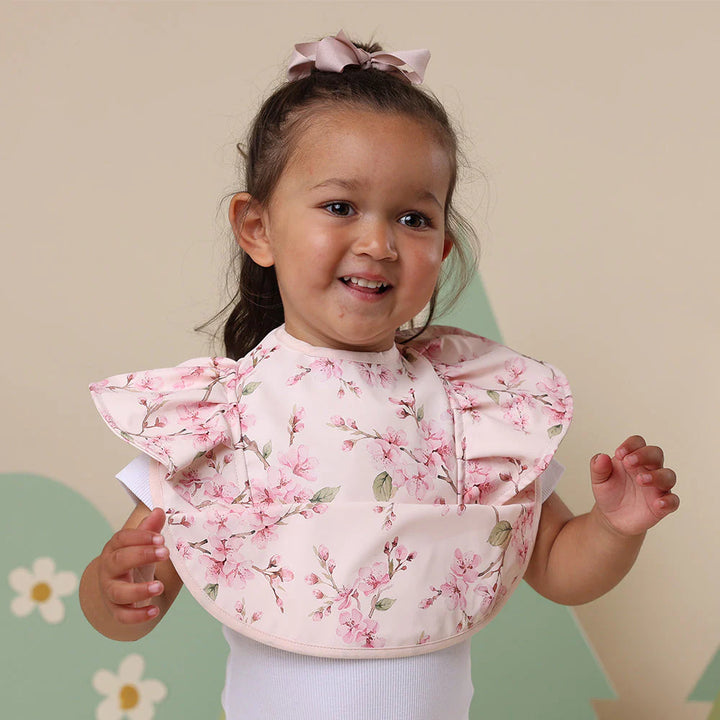 Snuggle Hunny Waterproof Frill Snuggle Bib - Cherry Blossom