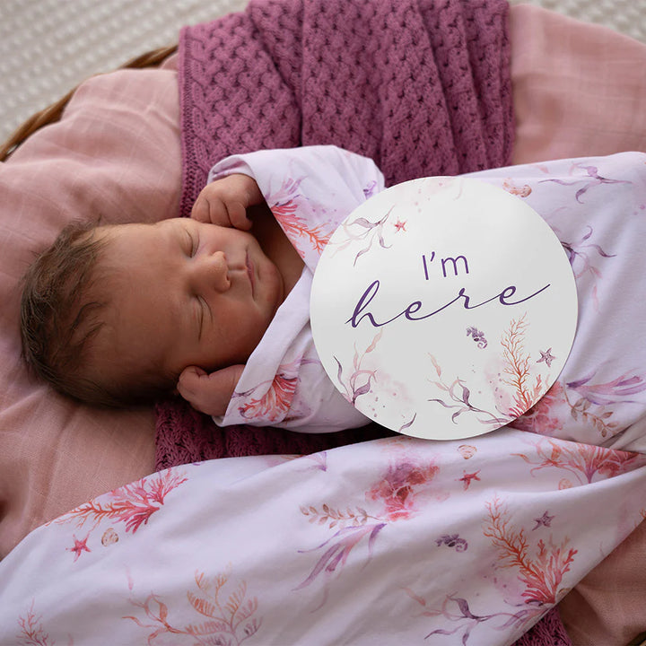 Snuggle Hunny Reversible Milestone Cards -  Coral & Lilac