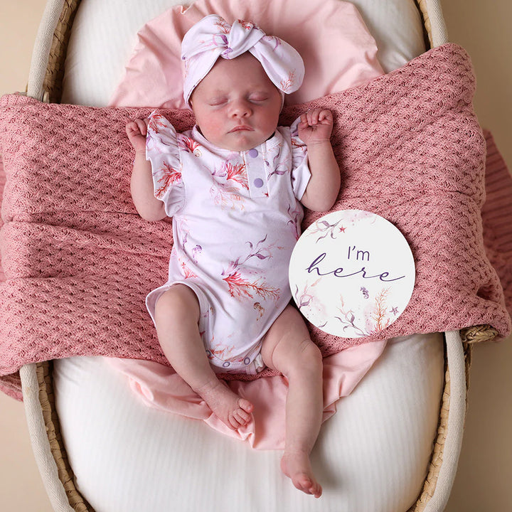 Snuggle Hunny Reversible Milestone Cards -  Coral & Lilac