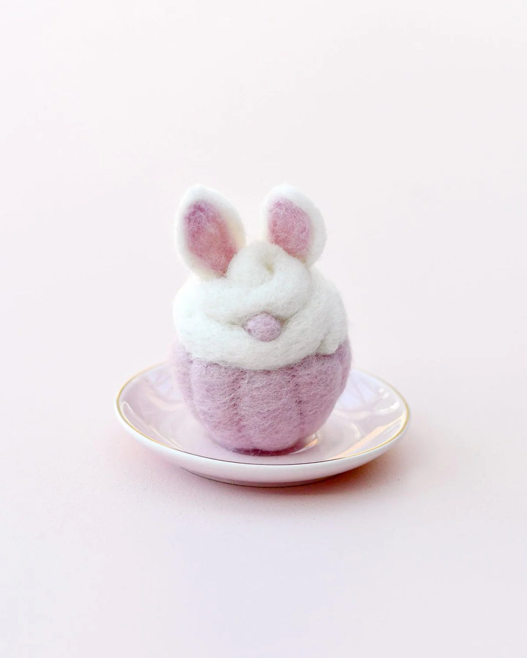 Felt Easter White Bunny with Ears Cupcake