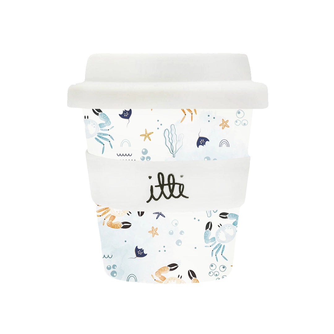 Itti Bamboo Babycino Cup + 2 Straws - Ocean Crabs