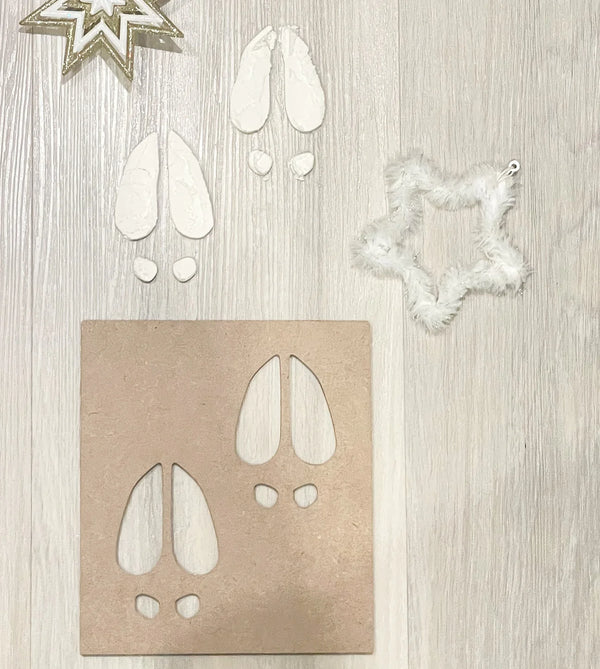 Santa's Reindeer Footprint Stencil