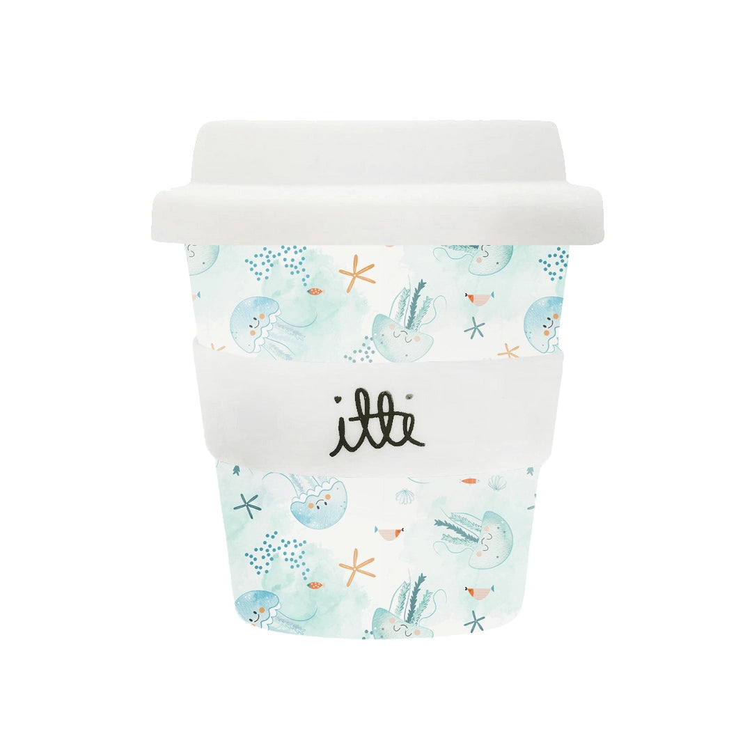 Itti Bamboo Babycino Cup + 2 Straws - Jellyfish