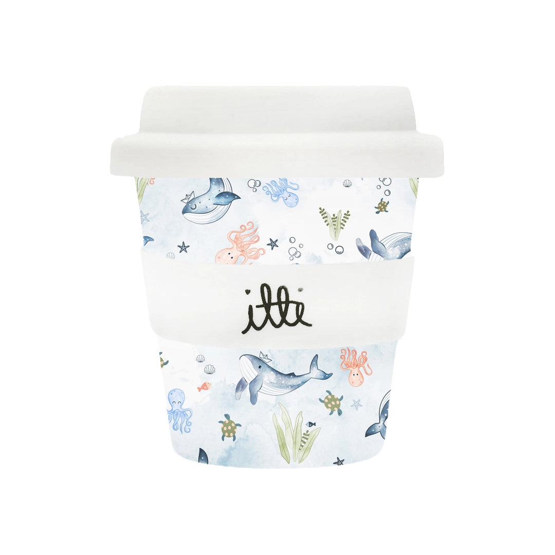 Itti Bamboo Babycino Cup + 2 Straws - Neptune