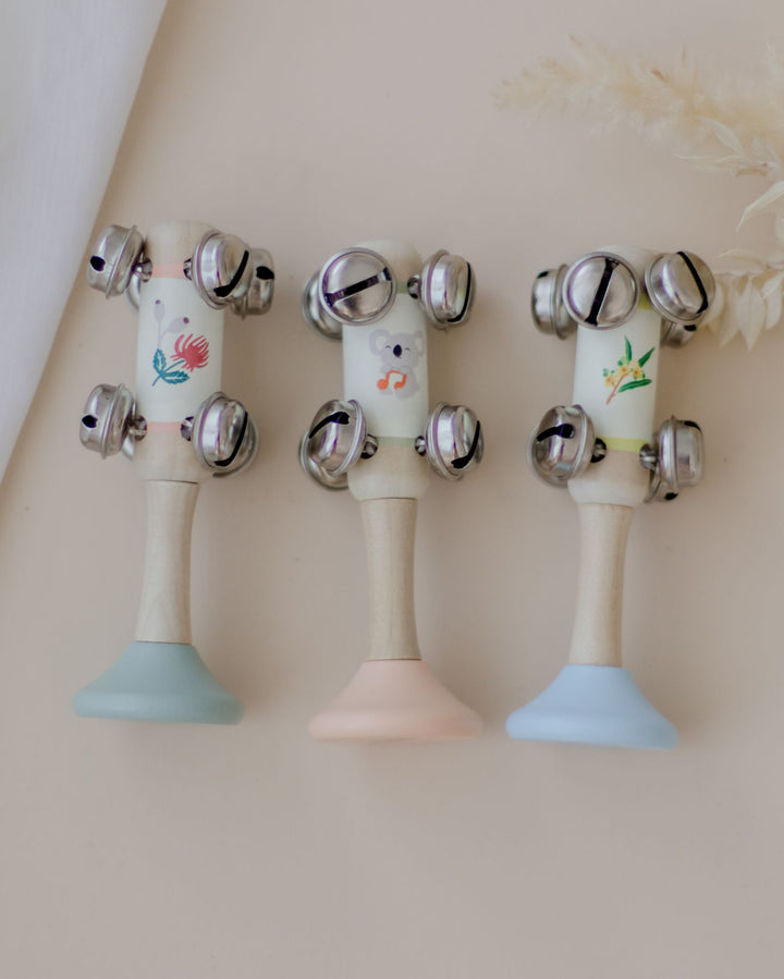 Aussie Friends Wooden Jingle Bell Music Shakers