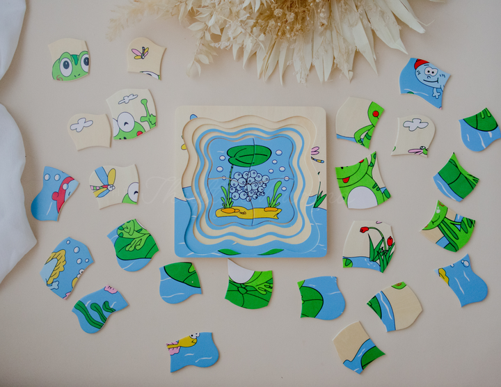 Timber Frog Life Cycle 4 Layer Puzzle
