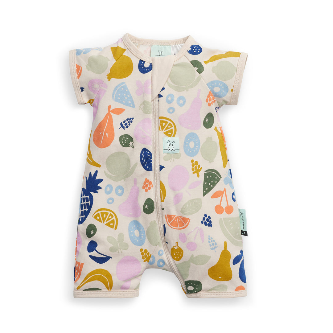 ergoPouch Layer | Short Sleeve Zip Bodysuit 0.2 TOG  - Fruit Salad
